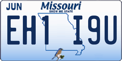 MO license plate EH1I9U