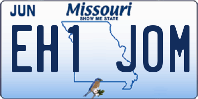 MO license plate EH1J0M