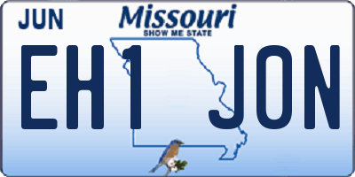 MO license plate EH1J0N