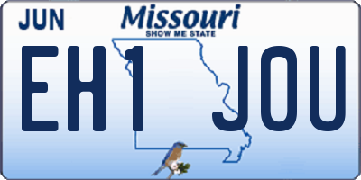 MO license plate EH1J0U