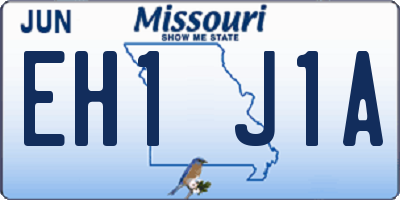 MO license plate EH1J1A