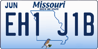 MO license plate EH1J1B