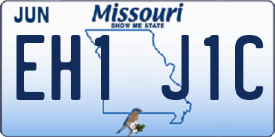 MO license plate EH1J1C
