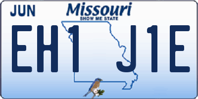 MO license plate EH1J1E
