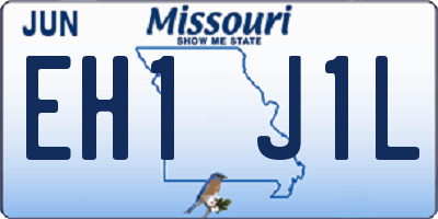 MO license plate EH1J1L