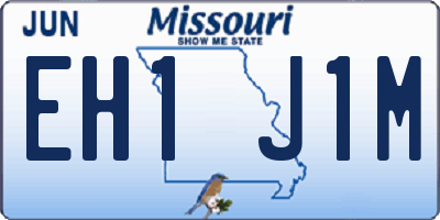 MO license plate EH1J1M