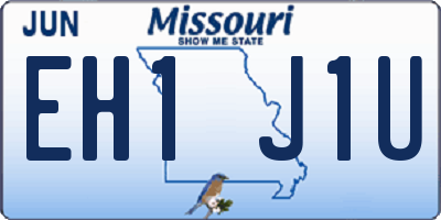 MO license plate EH1J1U