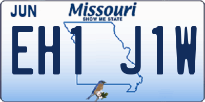 MO license plate EH1J1W