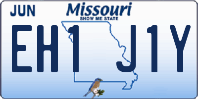 MO license plate EH1J1Y