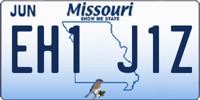 MO license plate EH1J1Z