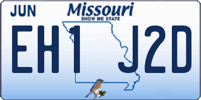 MO license plate EH1J2D