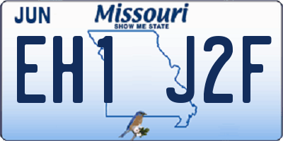 MO license plate EH1J2F
