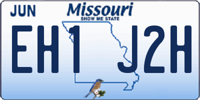MO license plate EH1J2H