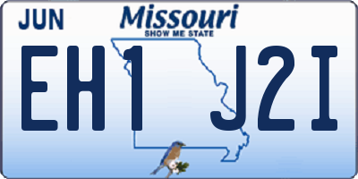 MO license plate EH1J2I