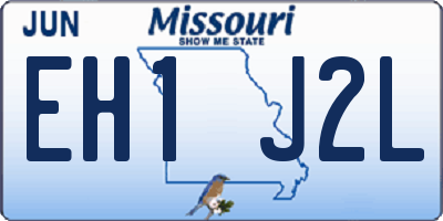 MO license plate EH1J2L
