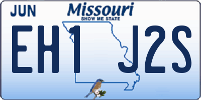 MO license plate EH1J2S