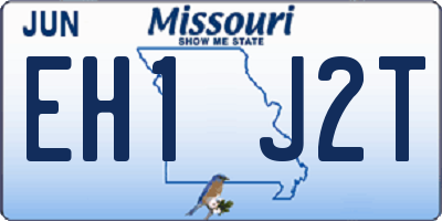 MO license plate EH1J2T