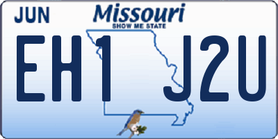 MO license plate EH1J2U