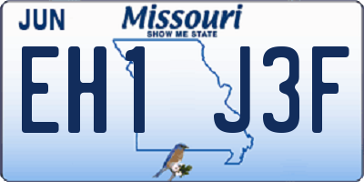 MO license plate EH1J3F