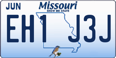 MO license plate EH1J3J