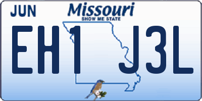 MO license plate EH1J3L