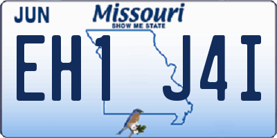 MO license plate EH1J4I