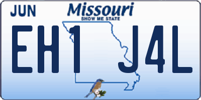 MO license plate EH1J4L