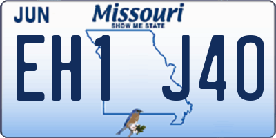 MO license plate EH1J4O