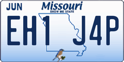 MO license plate EH1J4P