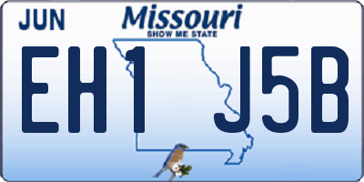 MO license plate EH1J5B