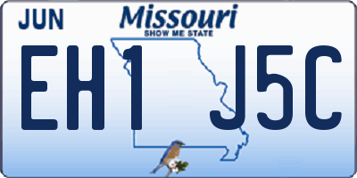MO license plate EH1J5C