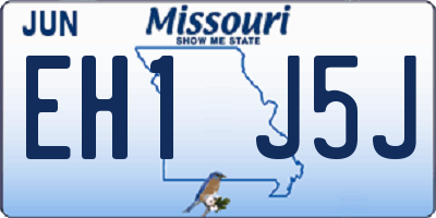 MO license plate EH1J5J