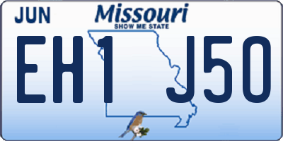 MO license plate EH1J5O