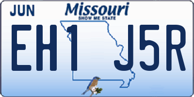 MO license plate EH1J5R