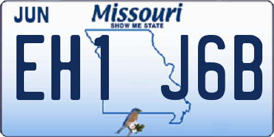 MO license plate EH1J6B