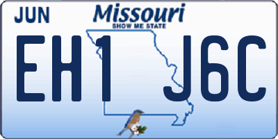 MO license plate EH1J6C