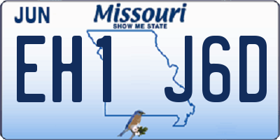 MO license plate EH1J6D