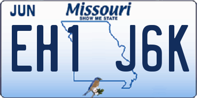 MO license plate EH1J6K