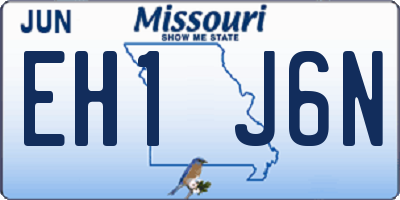 MO license plate EH1J6N