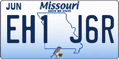 MO license plate EH1J6R