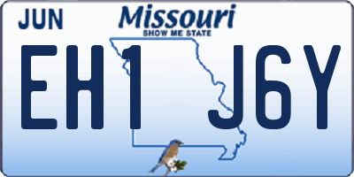 MO license plate EH1J6Y
