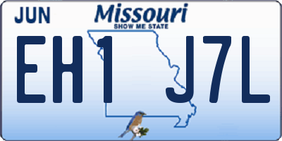 MO license plate EH1J7L