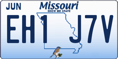 MO license plate EH1J7V