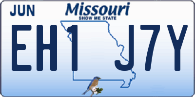 MO license plate EH1J7Y