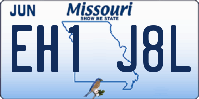 MO license plate EH1J8L