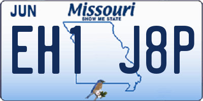MO license plate EH1J8P