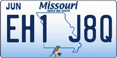 MO license plate EH1J8Q