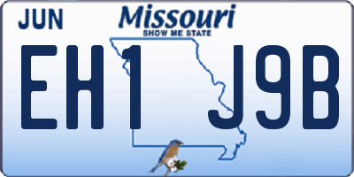 MO license plate EH1J9B