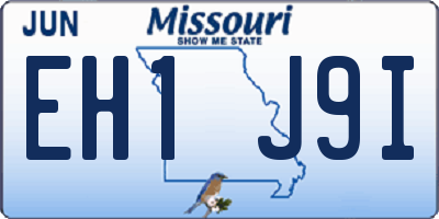 MO license plate EH1J9I