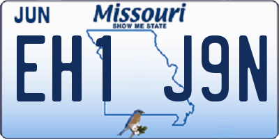 MO license plate EH1J9N